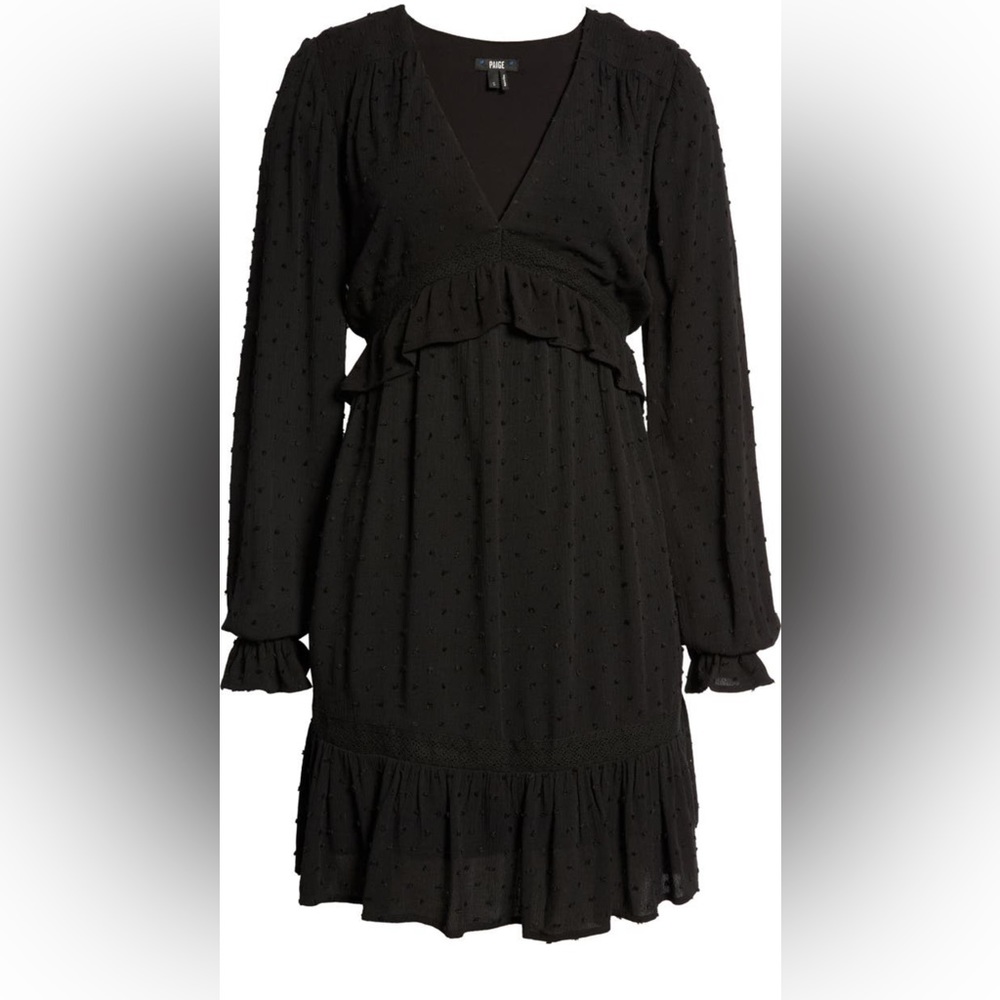 PAIGE Odelise Clip Dot Long Sleeve Dress